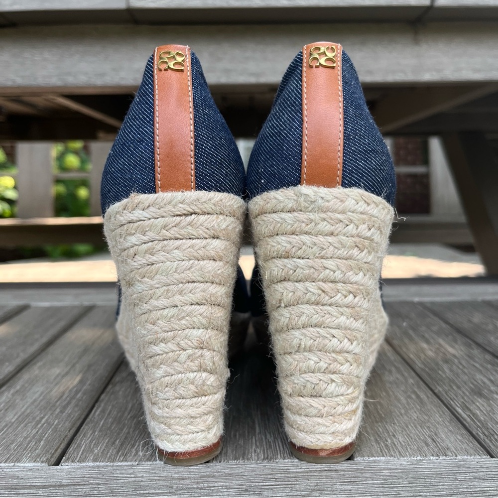 NWOB Coach Navy Platform Wedge Sandals Wedges - Picture 9 of 11